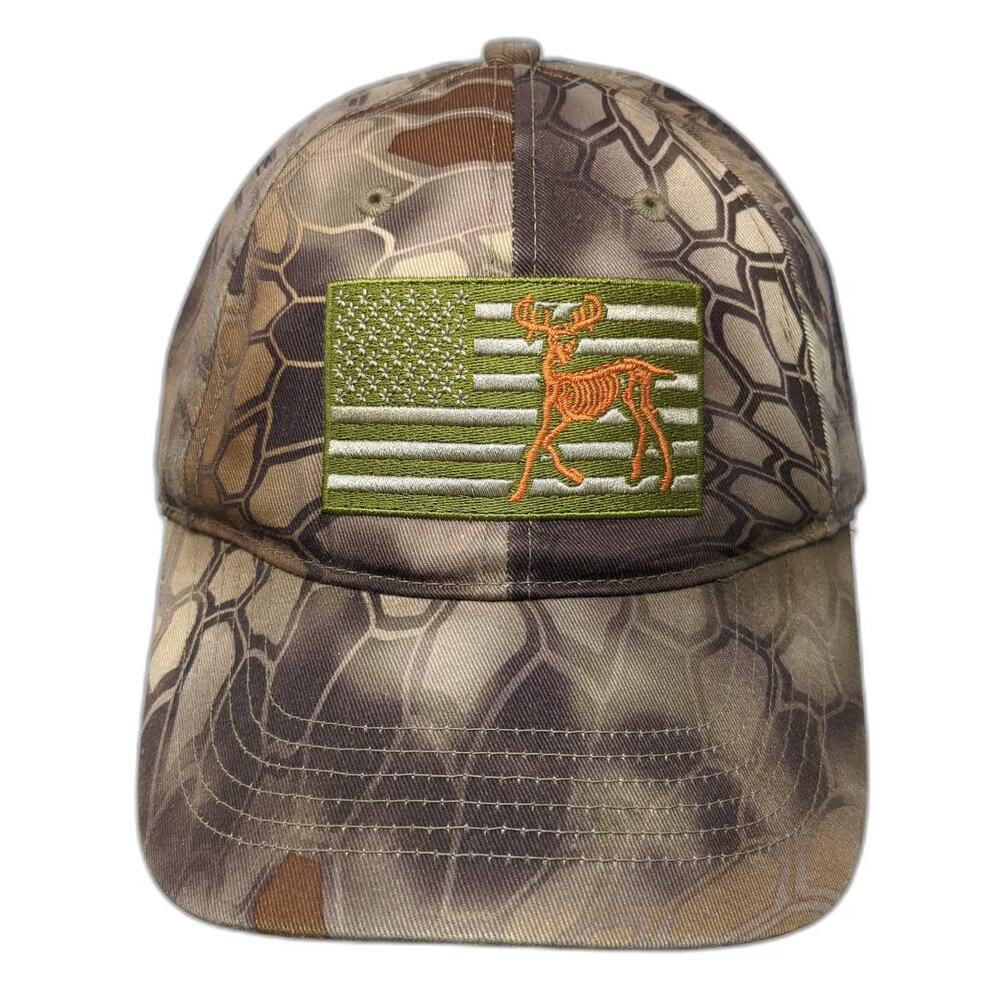 Dead Deer Baseball Cap Brown One Size Kryptek Camo Flag Skeleton Hunting Hat